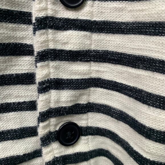 Obey Womens XL Black and White Striped Button Front Cardigan Long Sleeves - Picture 6 of 7